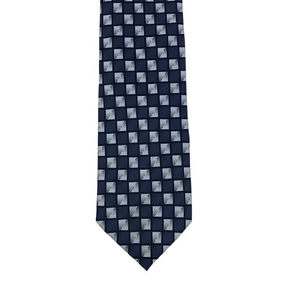 Alexander Julian Colours Silk Neck Tie Blue With Light Blue And Black